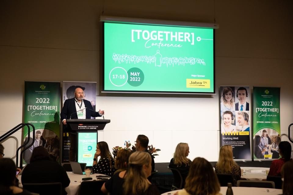 Michael Clark hosting the Auscontact 2022 [TOGETHER] National Conference, Brisbane