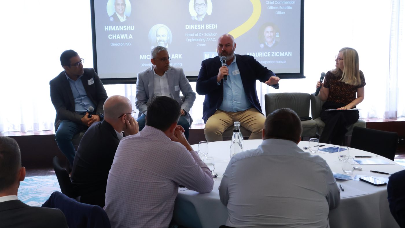Michael Clark, Director CXTT Consulting, credited on the BPO Exchange 2025 panel screen